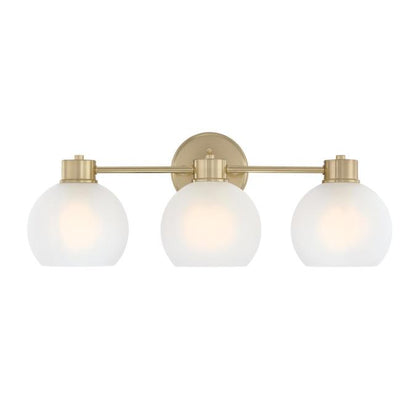 Dorney Three-Light Wall Fixture: Champagne Brass Finish