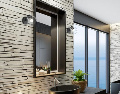 Hyson One-Light Wall Fixture: Matte Black Finish