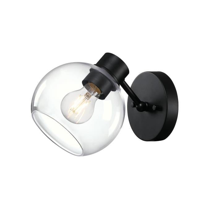 Hyson One-Light Wall Fixture: Matte Black Finish