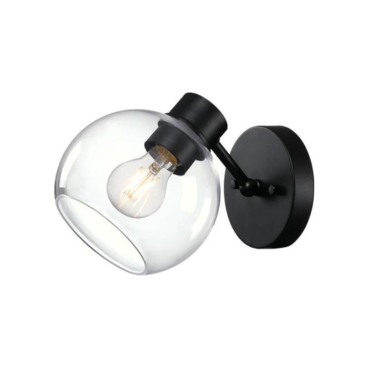 Hyson One-Light Wall Fixture: Matte Black Finish