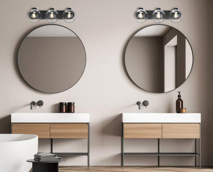 Hyson Three-Light Wall Fixture: Matte Black Finish