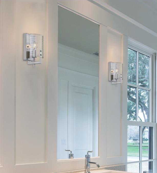 Enzo James One-Light Wall Fixture: Brushed Nickel Finish