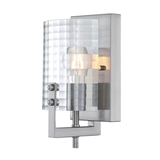 Enzo James One-Light Wall Fixture: Brushed Nickel Finish