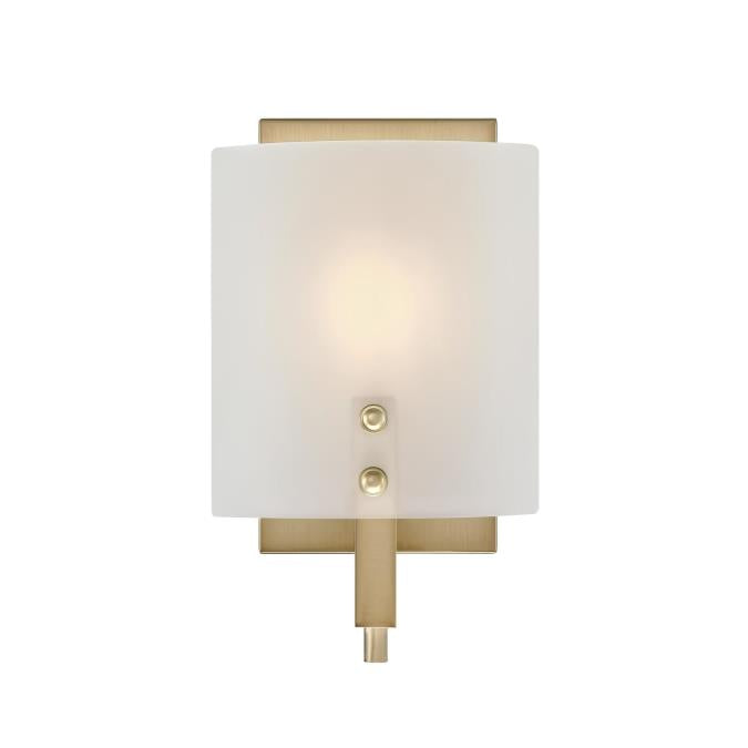Enzo James One-Light Wall Fixture: Brushed Brass Finish