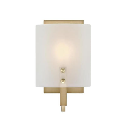 Enzo James One-Light Wall Fixture: Brushed Brass Finish