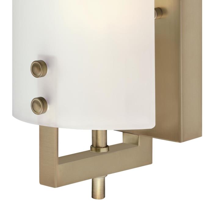 Enzo James One-Light Wall Fixture: Brushed Brass Finish