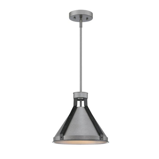 Pennsauken One-Light Indoor Pendant: Industrial Steel Finish with Iron Accents