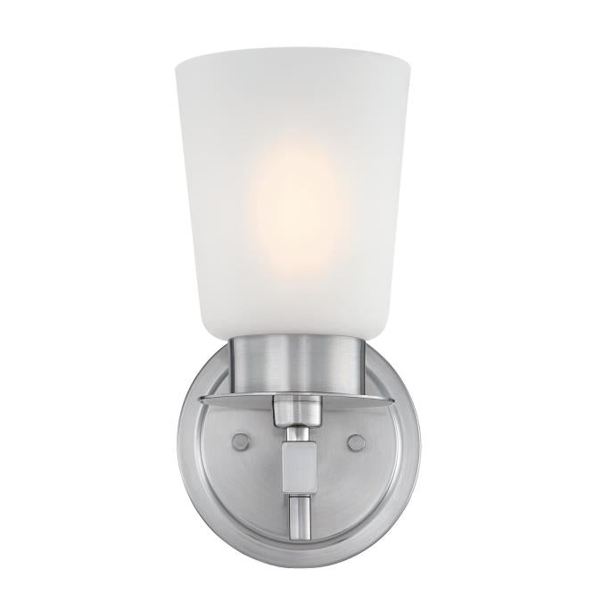 Reynaldo One-Light Wall Fixture: Brushed Nickel Finish