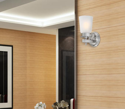 Reynaldo One-Light Wall Fixture: Brushed Nickel Finish
