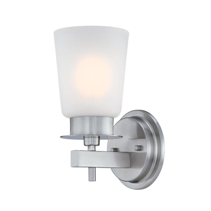 Reynaldo One-Light Wall Fixture: Brushed Nickel Finish