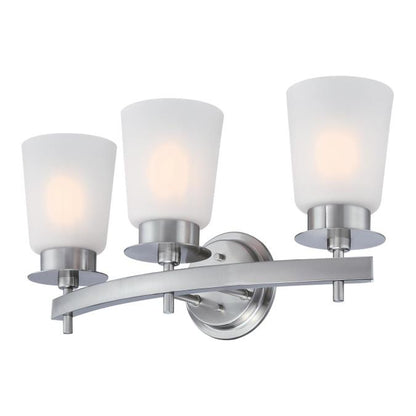Reynaldo Three-Light Wall Fixture: Brushed Nickel Finish