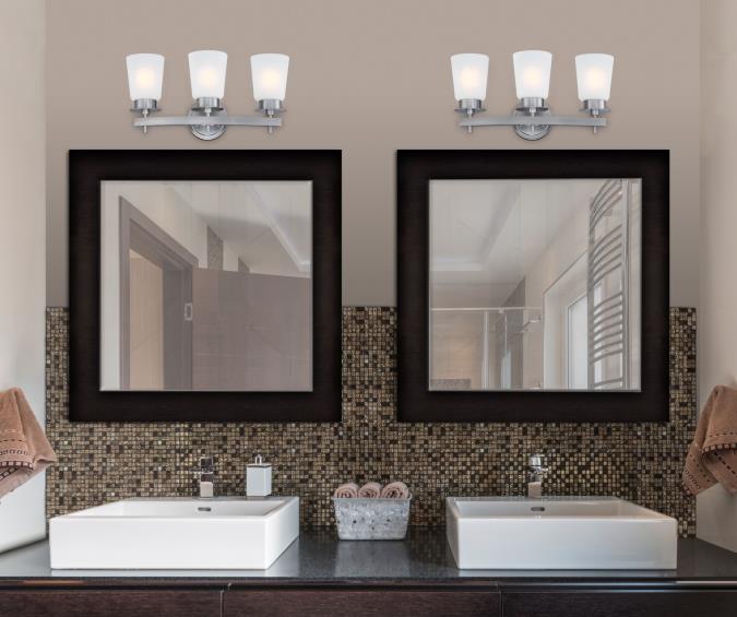 Reynaldo Three-Light Wall Fixture: Brushed Nickel Finish