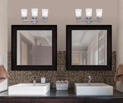 Reynaldo Three-Light Wall Fixture: Brushed Nickel Finish