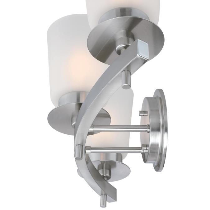 Reynaldo Three-Light Wall Fixture: Brushed Nickel Finish