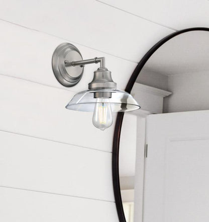 Iron Hill One-Light Wall Fixture: Brushed Nickel Finish