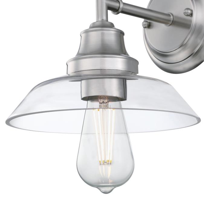 Iron Hill One-Light Wall Fixture: Brushed Nickel Finish
