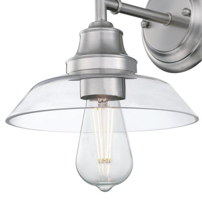 Iron Hill One-Light Wall Fixture: Brushed Nickel Finish