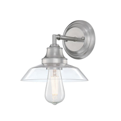 Iron Hill One-Light Wall Fixture: Brushed Nickel Finish