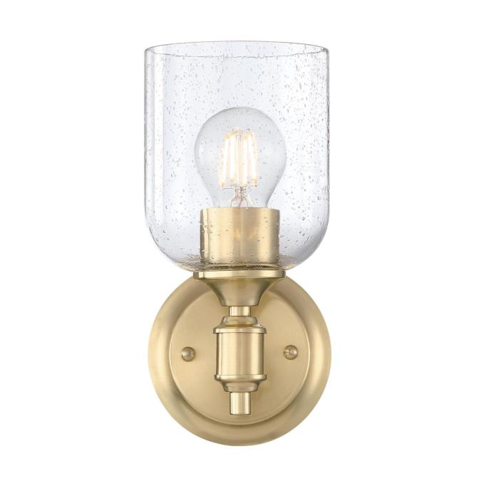 Basset One-Light Wall Fixture: Champagne Brass Finish