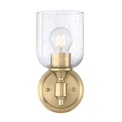 Basset One-Light Wall Fixture: Champagne Brass Finish