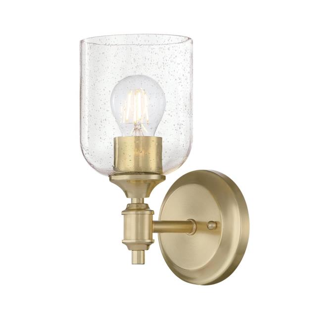 Basset One-Light Wall Fixture: Champagne Brass Finish