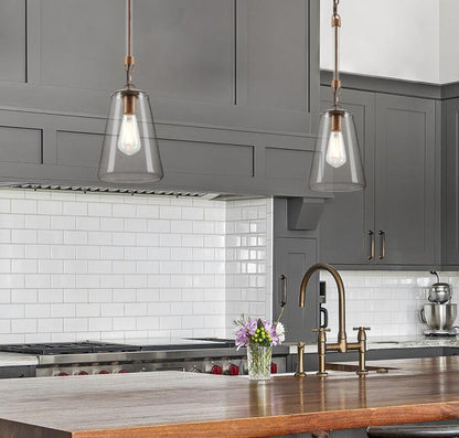 Biloxi One-Light Indoor Mini Pendant: Barnwood Finish with Clear Seeded Glass