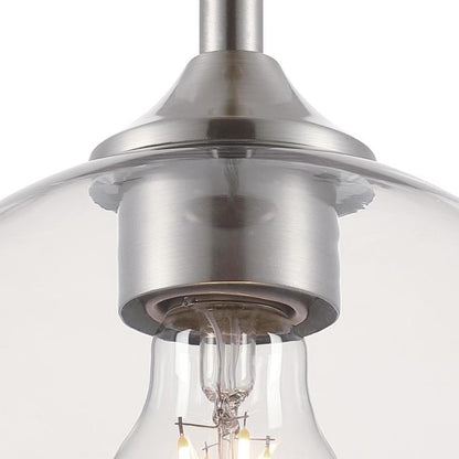 Tatze One-Light Indoor Mini Pendant: Brushed Nickel Finish with Clear Glass