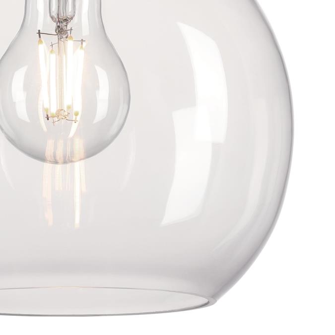Tatze One-Light Indoor Mini Pendant: Brushed Nickel Finish with Clear Glass