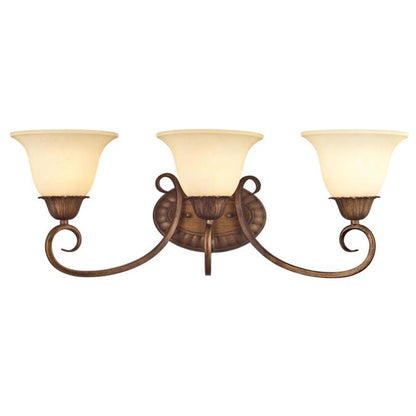 Regal Springs Three-Light Indoor Wall Fixture: Ebony Gold Finish