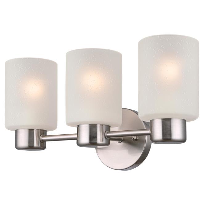 Sylvestre Three-Light Indoor Wall Fixture: Brushed Nickel Finish