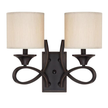 Lenola Two-Light Indoor Wall Fixture: Amber Bronze Finish