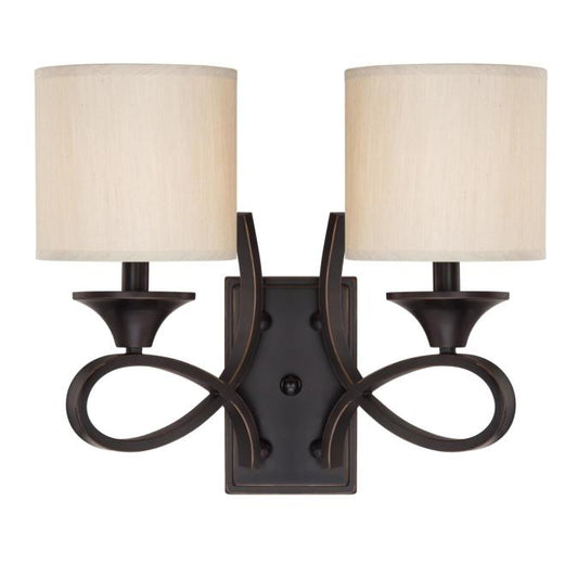 Lenola Two-Light Indoor Wall Fixture: Amber Bronze Finish