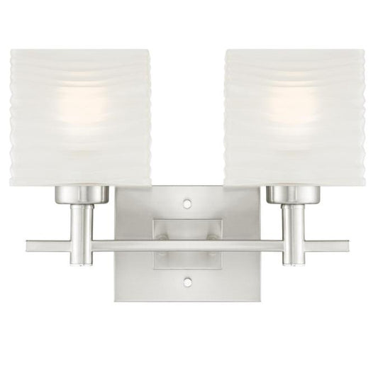 Alexander Two-Light Indoor Wall Fixture: Brushed Nickel Finish