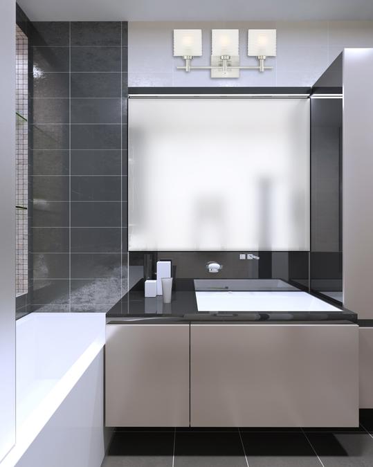 Alexander Three-Light Indoor Wall Fixture: Brushed Nickel Finish