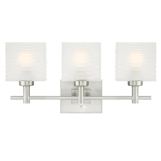 Alexander Three-Light Indoor Wall Fixture: Brushed Nickel Finish