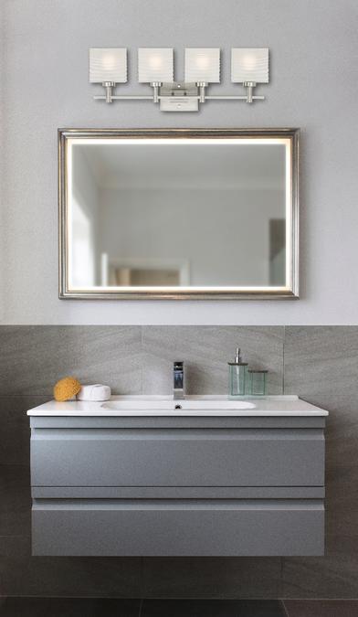 Alexander Four-Light Indoor Wall Fixture: Brushed Nickel Finish