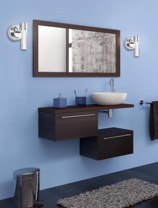 Cava One-Light LED Indoor Wall Fixture: Chrome Finish