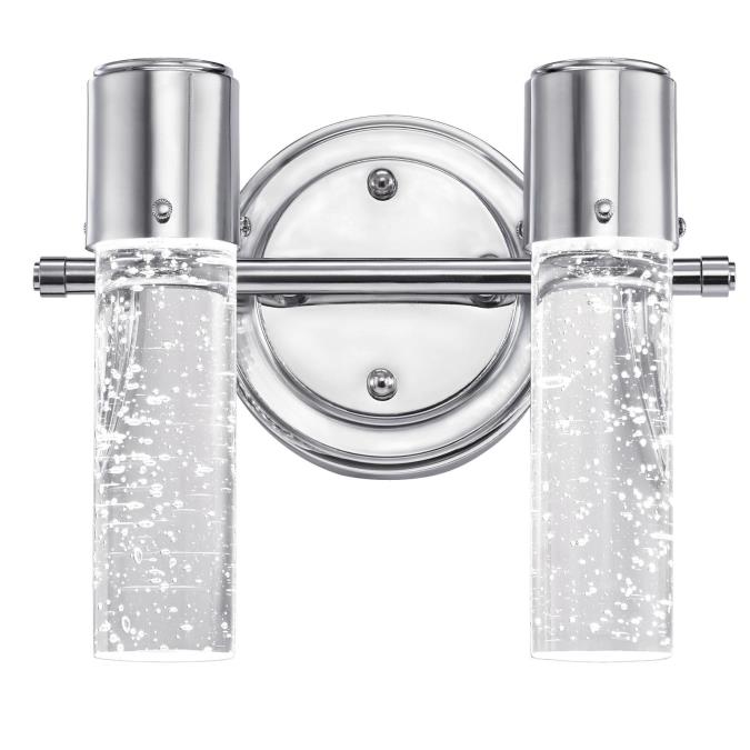 Cava Two-Light LED Indoor Wall Fixture: Chrome Finish