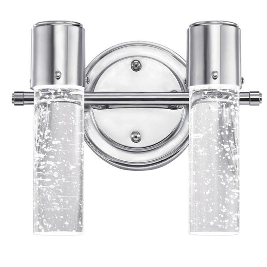 Cava Two-Light LED Indoor Wall Fixture: Chrome Finish