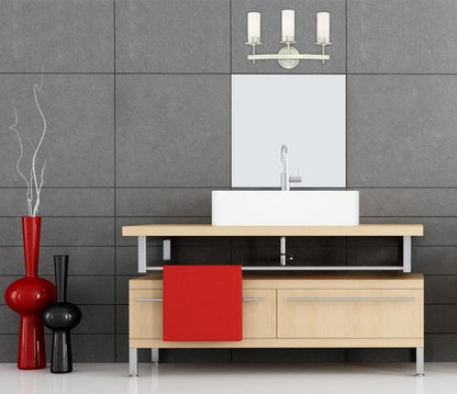 Roswell Three-Light Indoor Wall Fixture: Brushed Nickel Finish