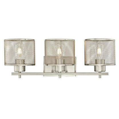 Morrison Three-Light Indoor Wall Fixture: Brushed Nickel Finish