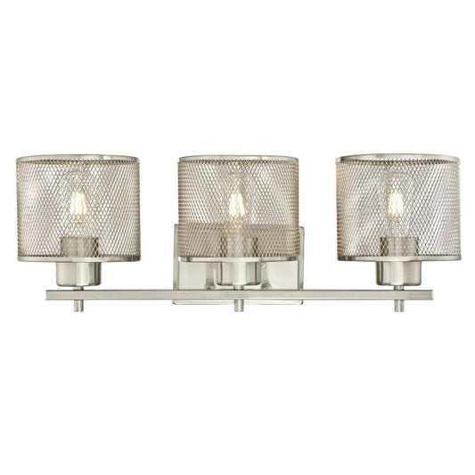 Morrison Three-Light Indoor Wall Fixture: Brushed Nickel Finish