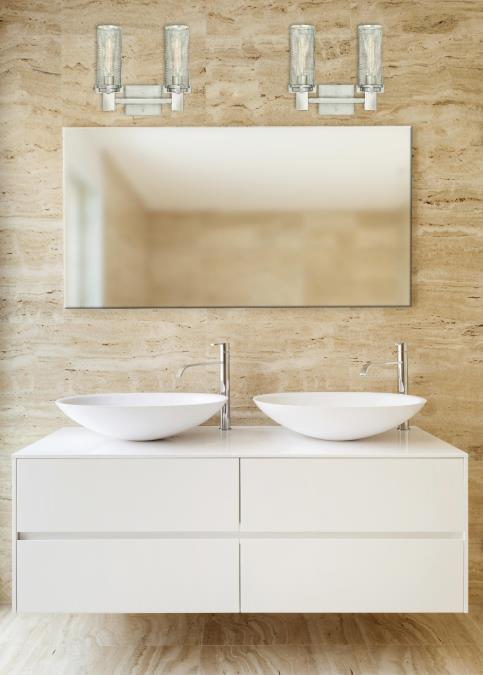 Adler Two-Light Indoor Wall Fixture: Brushed Nickel Finish