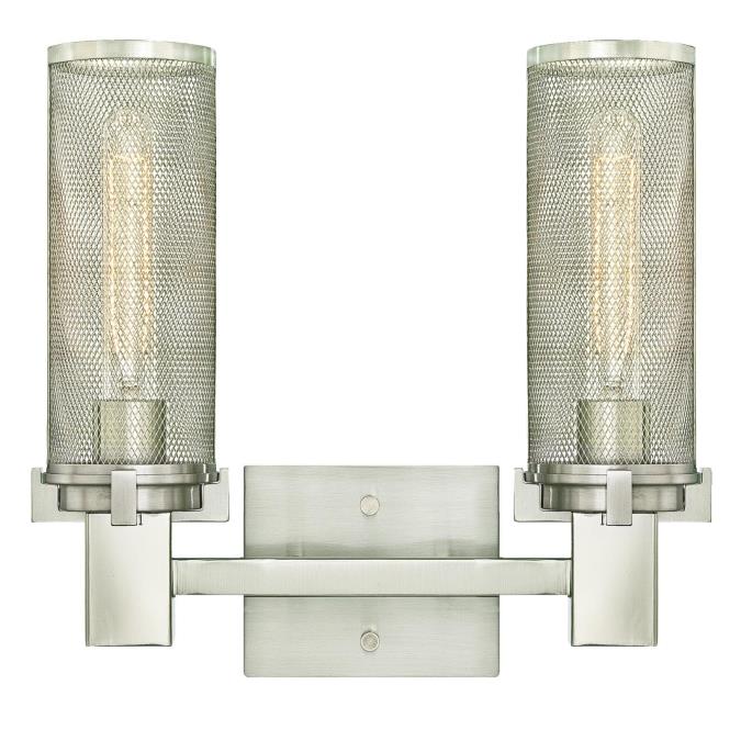 Adler Two-Light Indoor Wall Fixture: Brushed Nickel Finish