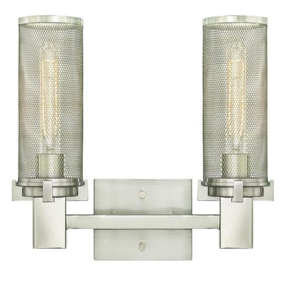 Adler Two-Light Indoor Wall Fixture: Brushed Nickel Finish