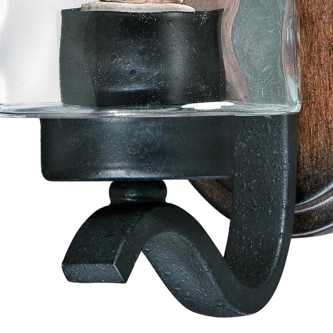 Barnwell One-Light Indoor Wall Fixture: Textured Iron and Barnwood Finish