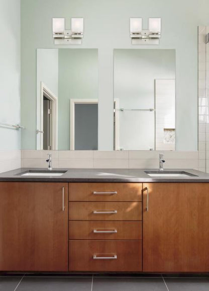 Nyle Two-Light Indoor Wall Fixture: Brushed Nickel Finish