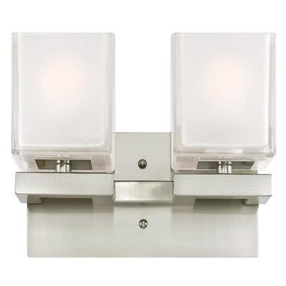 Nyle Two-Light Indoor Wall Fixture: Brushed Nickel Finish