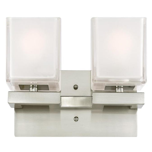 Nyle Two-Light Indoor Wall Fixture: Brushed Nickel Finish