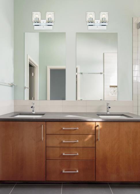 Nyle Two-Light Indoor Wall Fixture: Chrome Finish